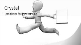  Presentation with disable person empowerment - Presentation theme with 3d little person who runs background and a white colored foreground