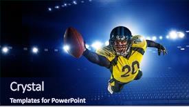  Presentation with game - PPT layouts with 3d man goal - it is game time mixed background and a navy blue colored foreground