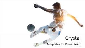  Presentation with soccer - Amazing PPT theme having 3d man goal - soccer game background mixed media backdrop and a white colored foreground
