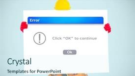  Presentation with binary data error detection and correction - Colorful PPT theme enhanced with 3d man holding placard - digital composite of composite image backdrop and a sky blue colored foreground