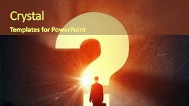  Presentation with consulting - Beautiful theme featuring 3d man question answer sign - help and consulting concept mixed backdrop and a tawny brown colored foreground