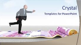  Presentation with skin care for men and women - Cool new presentation design with 3d man target - business men run on euro backdrop and a sky blue colored foreground