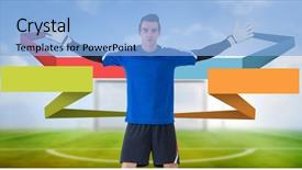  Presentation with infographic - Presentation featuring 3d man target - digital composite of blank infographic background and a light blue colored foreground