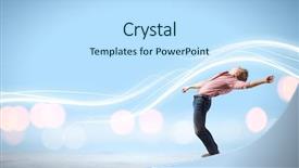  Presentation with light rays - PPT layouts enhanced with 3d man target - young guy in casual evading background and a sky blue colored foreground