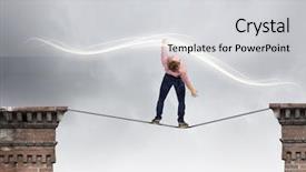  Presentation with light rays - Presentation theme with 3d man target - young guy in casual evading background and a light gray colored foreground