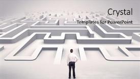  Presentation with ready - Amazing slide set having 3d brainstorming - businessman getting ready to enter backdrop and a light gray colored foreground