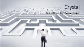  Presentation with ready - Presentation theme enhanced with enter a 3d flat labyrinth background and a light gray colored foreground