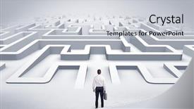  Presentation with ready - PPT theme with 3d brainstorming - businessman getting ready to enter background and a light gray colored foreground