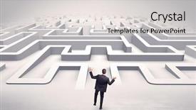  Presentation with get ready - Colorful slide deck enhanced with enter a 3d flat labyrinth backdrop and a light gray colored foreground