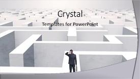  Presentation with maze - Cool new PPT theme with road success 3d - small businessman in a middle backdrop and a sky blue colored foreground