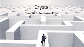  Presentation with maze - Colorful slides enhanced with labyrinth 3d - small businessman in a middle backdrop and a sky blue colored foreground