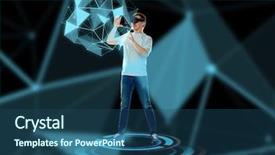  Presentation with matrix - Beautiful PPT layouts featuring 3d matrix - 3d technology augmented reality gaming backdrop and a ocean colored foreground