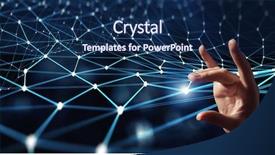  Presentation with matrix - Slide deck with 3d matrix - connection technologies background background and a navy blue colored foreground