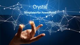  Presentation with connection - Presentation theme with 3d matrix - connection technologies background background and a ocean colored foreground