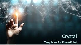  Presentation with network connection paint - Theme with 3d matrix - connection technologies background background and a wine colored foreground