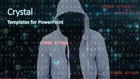  Presentation with cyber attack - Colorful slides enhanced with 3d matrix - digital composite of grey jumper backdrop and a navy blue colored foreground