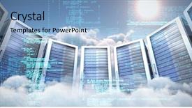  Presentation with matrix - Slide set featuring 3d matrix - image of data against idyllic background and a light blue colored foreground