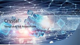  Presentation with matrix - Slide deck having 3d matrix - innovative impressive technologies background and a light blue colored foreground