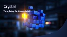  Presentation with innovative transformation - Cool new PPT theme with 3d matrix - innovative impressive technologies backdrop and a navy blue colored foreground