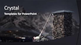  Presentation with santa - Presentation design enhanced with 3d men climbing rope - santa claus is already here background and a  colored foreground