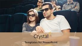  Presentation with comedy - Theme consisting of smiling couple watching comedy movie background and a coral colored foreground