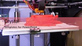  Presentation with robotic - PPT layouts having 3d printer or additive manufacturing background and a coral colored foreground