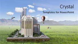  Presentation with architectural - Beautiful theme featuring 3d structures - architectural exterior project mixed media backdrop and a light blue colored foreground