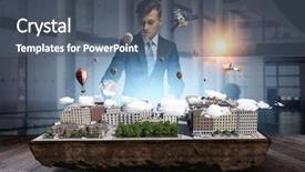  Presentation with project - Presentation design enhanced with 3d building construction - his new development project mixed background and a light blue colored foreground