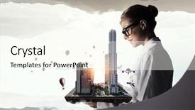  Presentation with development - Presentation theme consisting of 3d building construction - this is gonna be best background and a cream colored foreground