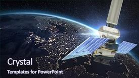  Presentation with solar power - Cool new theme with 3d modern solar power satellite backdrop and a wine colored foreground