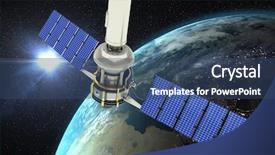  Presentation with solar satellite - Cool new theme with 3d modern solar satellite backdrop and a ocean colored foreground