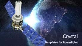  Presentation with solar satellite - PPT layouts enhanced with 3d modern solar satellite background and a ocean colored foreground