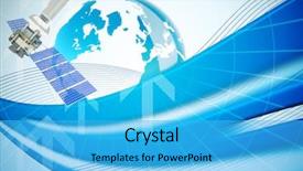  Presentation with solar satellite - Cool new PPT theme with 3d modern solar satellite backdrop and a cyan colored foreground