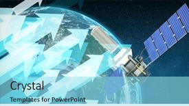  Presentation with solar satellite - PPT theme with 3d modern solar satellite background and a arctic colored foreground