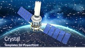  Presentation with solar satellite - Colorful theme enhanced with 3d modern solar satellite backdrop and a ocean colored foreground