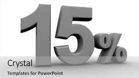  Presentation with percent - Audience pleasing PPT theme consisting of 3d money - 15 percent backdrop and a light gray colored foreground