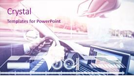  Presentation with interface - Cool new PPT layouts with 3d moving earth - identification interface against side view backdrop and a  colored foreground