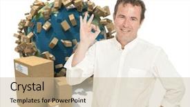  Presentation with transportation - Cool new slide set with 3d moving earth - satisfied customer in an worldwide backdrop and a soft green colored foreground