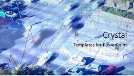  Presentation with shares - Slide deck with 3d moving earth - stocks and shares against high background and a light blue colored foreground