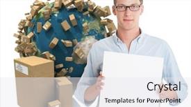  Presentation with nasa - PPT theme consisting of 3d moving earth - young man holding a blank background and a white colored foreground