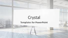  Presentation with blank - PPT theme having 3d museum - blank banner in office mixed background and a white colored foreground