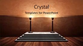  Presentation with lamps - Cool new presentation theme with 3d museum - vintage interior with a podium backdrop and a coral colored foreground