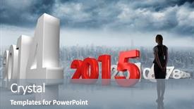  Presentation with window rock - PPT theme enhanced with year 2016 reflection - businesswoman standing against room background and a gray colored foreground