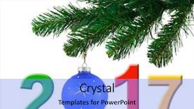  Presentation with white birch tree - Presentation design with christmas tree and 2017 isolated background and a  colored foreground