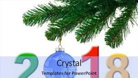  Presentation with 2018 goals text on white - Amazing slide deck having christmas tree and 2018 isolated backdrop and a light blue colored foreground
