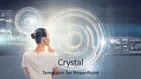  Presentation with media - Beautiful slide set featuring 3d panel - using innovative technologies mixed media backdrop and a light blue colored foreground