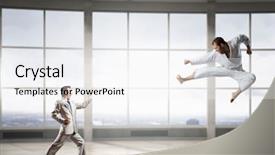  Presentation with people conflict - Amazing slide deck having 3d people conflict - business competition concept mixed media backdrop and a white colored foreground