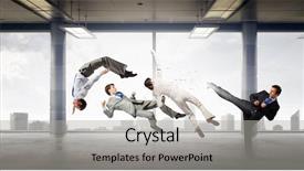  Presentation with people conflict - Presentation consisting of 3d people conflict - business competition concept mixed media background and a light gray colored foreground