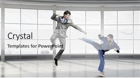  Presentation with business competition - Amazing slide set having 3d people conflict - business competition concept mixed media backdrop and a white colored foreground