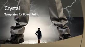  Presentation with people conflict - Presentation design with 3d people conflict - pressure of authority mixed media background and a gray colored foreground